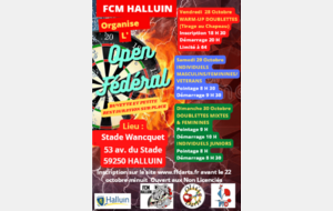 Open Fédéral Halluin du 28 au 30 Octobre 2022